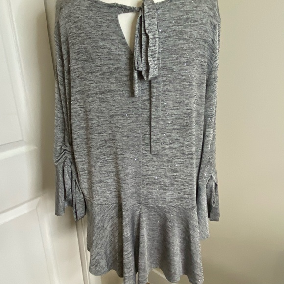 Nygard Grey Black Silver Glitter Holiday Festive Party Top- Sz-3X - Picture 5 of 16